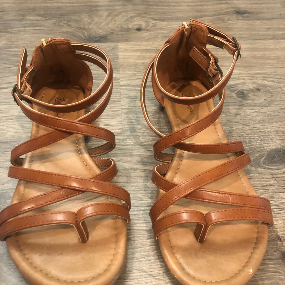 Brown gladiator sandals